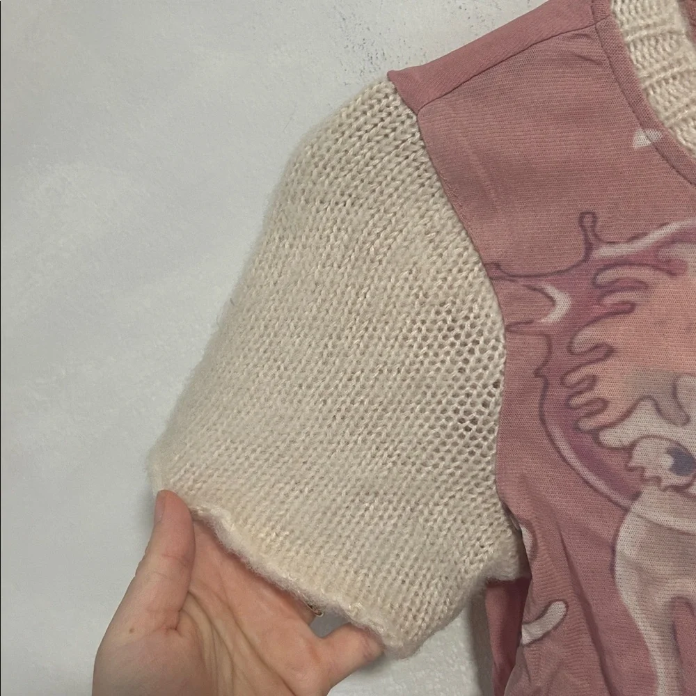 Sixth Dimension Lulu in Space Mesh Baby Tee pink XS - Picture 5 of 10